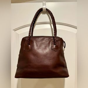 Colombian leather handbag with braided handles